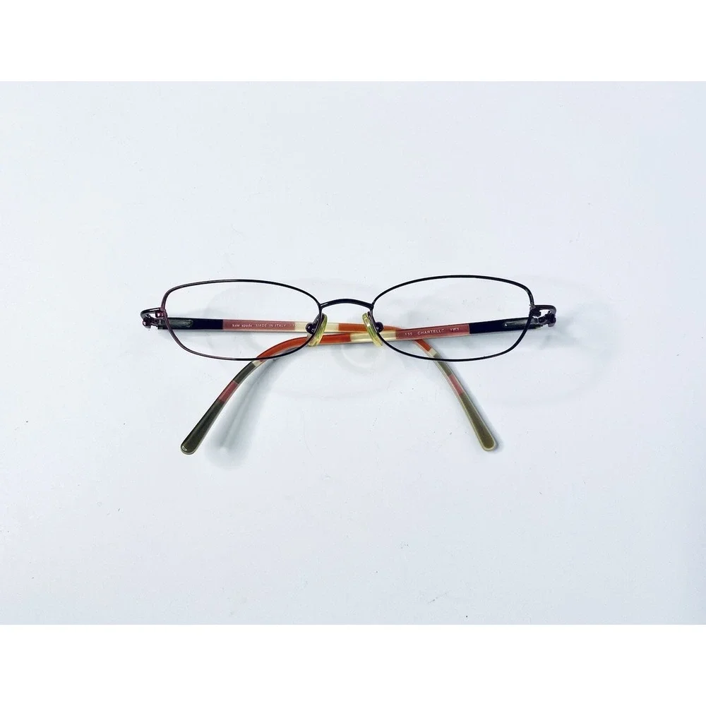 Kate Spade NY Purple Metal Glasses Green Tortoise Temples Italy 50 16 135